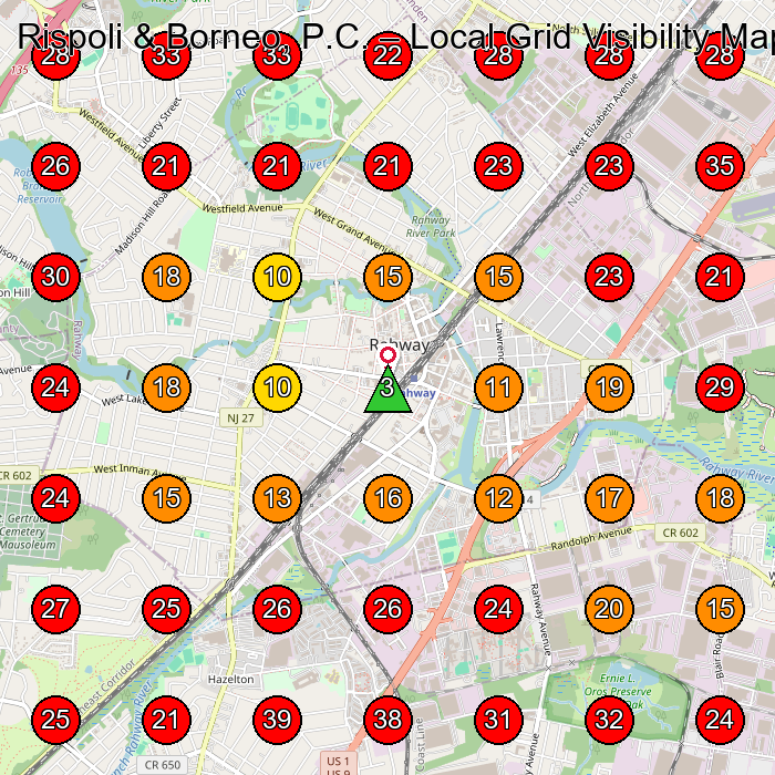 Rispoli & Borneo, P.C. GeoGrid visibility map for Personal Injury Attorney in Woodbridge
